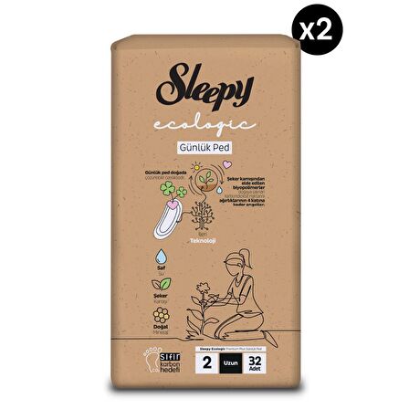 Sleepy Ecologic Premium Plus 64'lü Günlük Ped